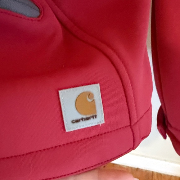 CARHARTT Women's Crowley Soft Shell Jacket Red/Pink Grey Trim - Picture 3 of 8